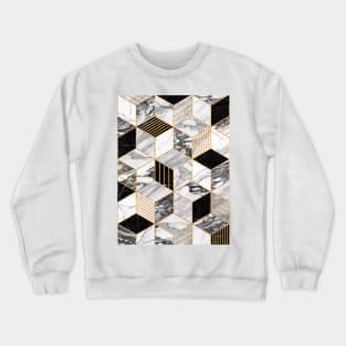 Marble Cubes 2 - Black and White Crewneck Sweatshirt